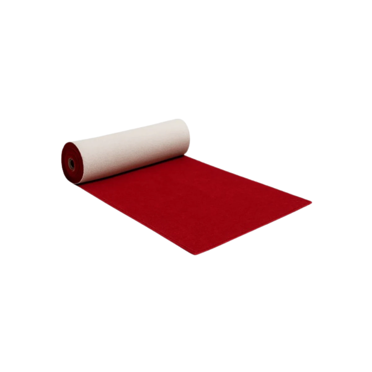 A red carpet runner unrolling from its roll